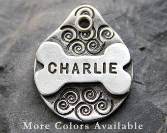 small dog tag personalized dog bone dog tag dog collar tag etsy