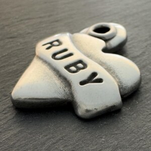 Cat Tag - Cat ID Tag - Cat Collar Tag - Gift for Cat - Small Dog Tag - Pet ID Tag - Small Pet Tag - Cat Name Tag - Hand Stamped Heart image 8