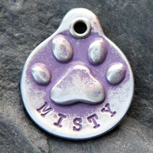 Dog Tag Dog ID Tag Pet Tag Personalized Dog Tag for Collar Purple