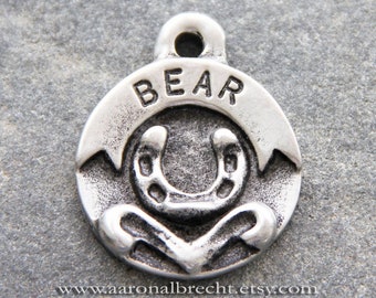 Hand Stamped Horseshoe Pet ID Tag: Custom Pewter Halter Tag