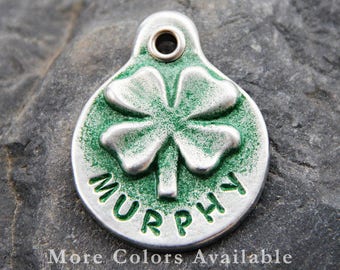 Irish Wolfhound - Dog ID Tag - Hand Stamped Irish Gifts - Irish Jewelry Personalized - Shamrock - Dog Tags for Dogs