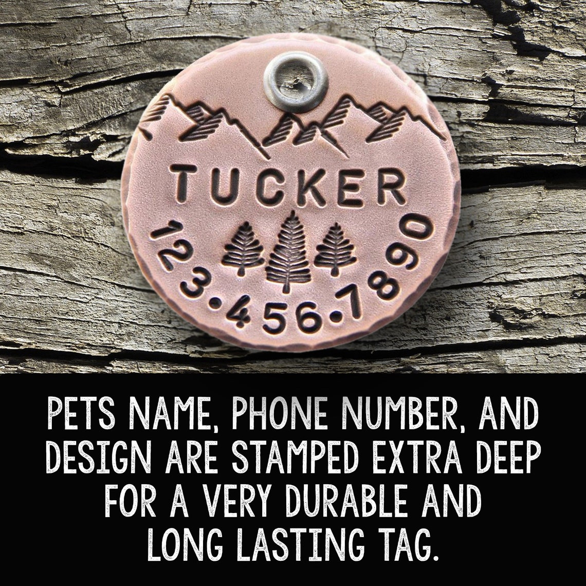 Copper Dog Tags for Dogs Personalized Nature Mountains Etsy