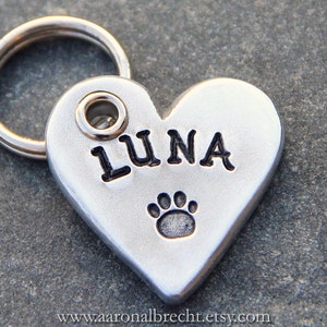 Custom Pet Tag Personalized Pet Collar ID Tag, Handmade in USA.