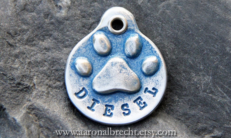 Dog Tag Dog ID Tag Pet Tag Personalized Dog Tag for Collar Blue