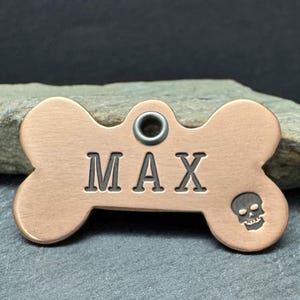 Personalized Copper Dog Tag: Custom Bone Pet ID