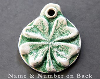 Irish Dog Tags for Dogs - Dog ID Tag - Custom Shamrock Dog Collar Tag - Dog Name Tag - Personalized