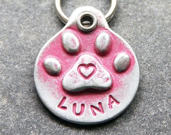 Pink Dog Tag Personalized Dog Gift for Dog - Custom Dog Identification Tag