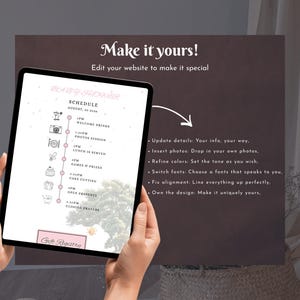 Winnie The Pooh - Digitale Babyparty-Website-Vorlage - Rosa Farben-Einladung - Bearbeitbare Canva-Website - Antwortwünsche Bild 7