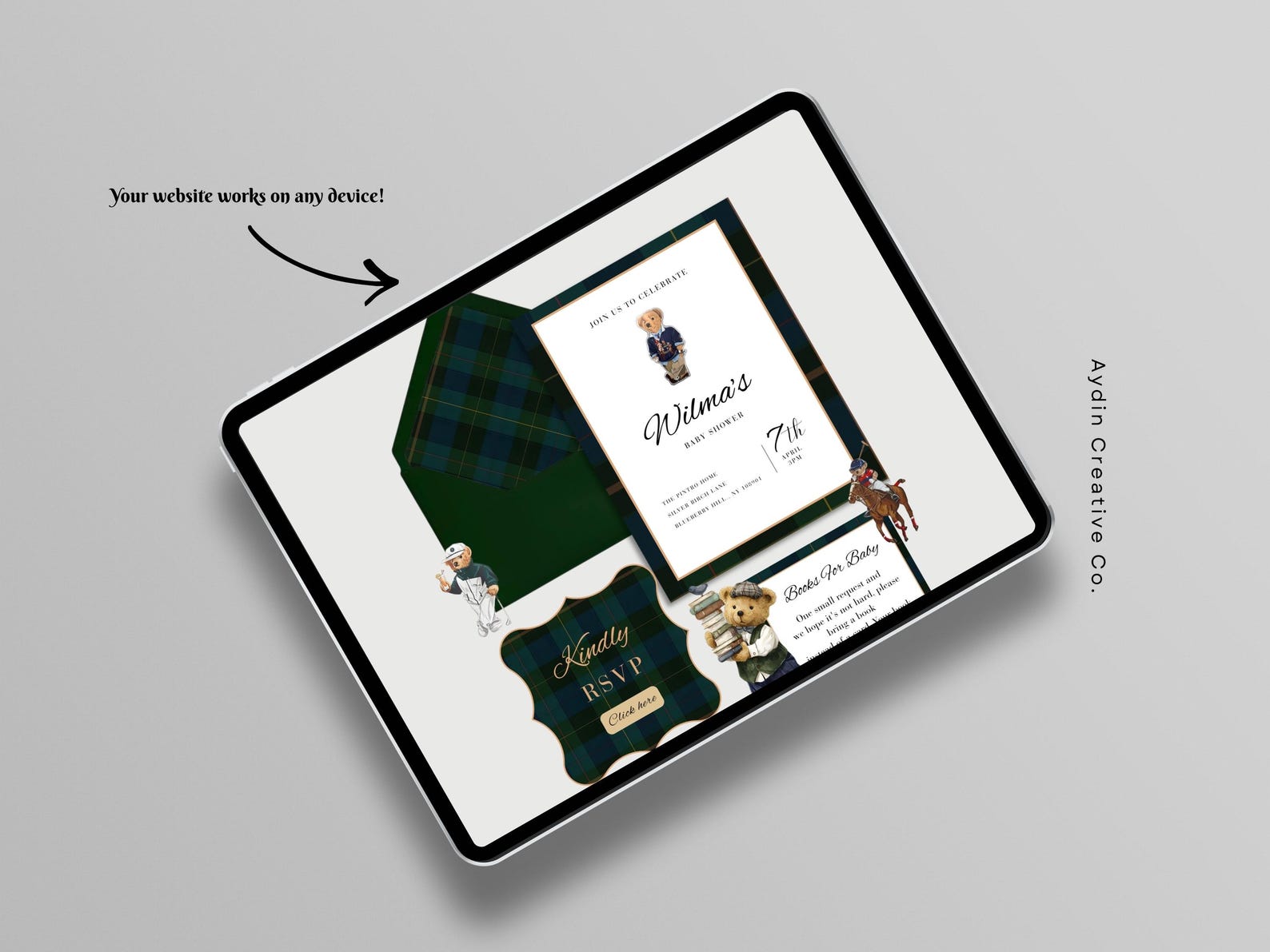 Ralph Lauren Polo Bear Baby Shower Invitation Website, Preppy Teddy ...