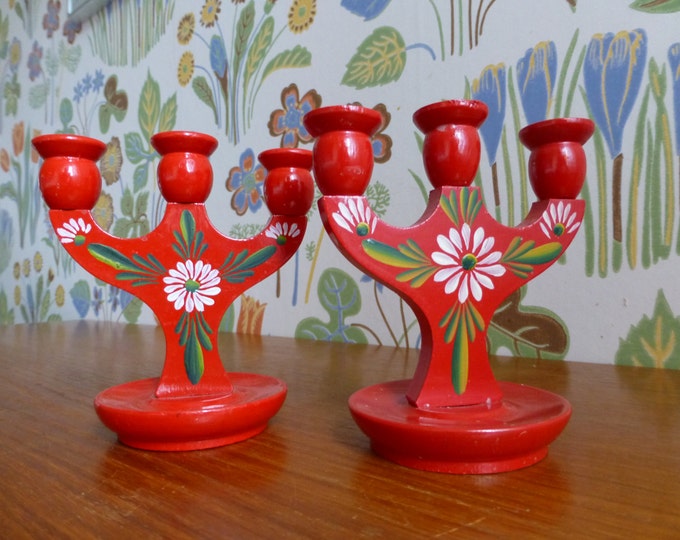 Vintage Swedish Christmas Candle Holders / Set of 2 Etsy