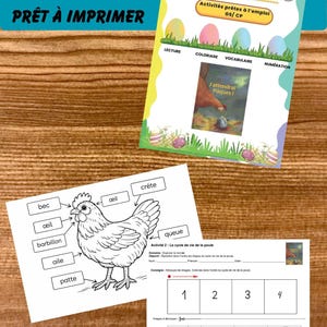 Peut inclure: Ensemble de documents imprimables éducatifs sur le thème de Pâques, avec une couverture de livre intitulée "J'attendrai Pâques!". Comprend des fiches d'activités, un schéma de poulet et une activité sur le cycle de vie.