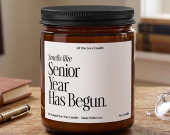 Smells Like Senior Year Candle Good Luck Gift for Son Daughter Senior Year Graduation Gift for Teenager Back to School High School  CC-634
