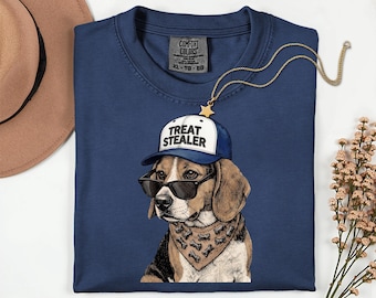 Maglietta Comfort Colors Beagle Treat Stealer per cani, maglietta per papà di cani, regalo per amanti dei cani, taglia oversize, idea regalo per proprietari di animali domestici, maglietta per cani in stile vintage,