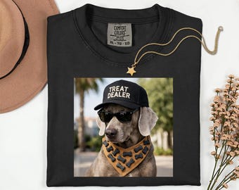 ワイマラナーのおやつディーラーコンフォートカラーシャツ、犬のママとパパと毛皮の親のための面白い犬用シャツ