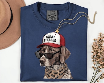 Maglietta Comfort Colors Treat Stealer per cani: regalo per la mamma di un cane, maglietta unisex, pelo corto tedesco, maglietta per cani in stile vintage, maglietta carina per la mamma di un cane,