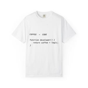 Ik verander koffie in codeshirt comfortkleuren 1717, shirt grappige programmeur, T-shirt codering humor, cadeau ontwikkelaar, shirt software-ingenieur
