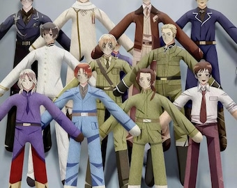 Anime Axis Powers Hetalia Alfred F. Jones Feliciano Vargas Ludwig Kiku Honda Cosplay Doll Plush Dolls Funny Figure Room Props