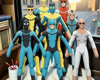 28cm Invincible Omni-Man Mark Grayson Stuffed Doll Detachable Movable Limbs Wire Skeleton Action Figure Plush, Invincible Plush