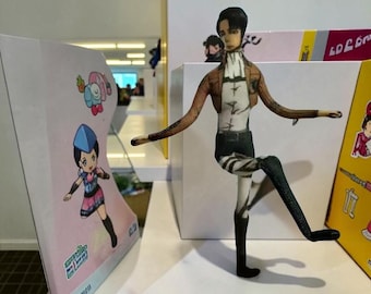 Anime Attack On Titan Levi Cosplay Plush Doll Body Wire Skeleton Action Stuffed Dolls Accessories Ornament Gifts