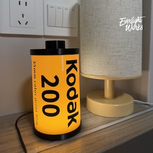 Caja de luz de escritorio inspirada en la Kodak 200 vintage, regalo para fotógrafos, decoración de habitaciones