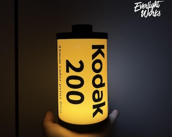 Caja de luz de escritorio inspirada en la Kodak 200 vintage, regalo para fotógrafos, decoración de habitaciones