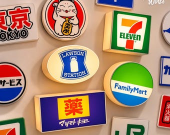 Japanese Konbini Lightbox, 7-Eleven, FamilyMart, Lawson, Tokyo Night Sign