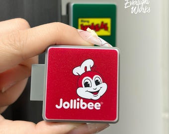 Letrero luminoso miniatura de comida rápida filipina • Mini letrero de Jollibee Mang Inasal • Decoración de escritorio con estética nostálgica filipina, linda luz nocturna