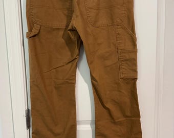Dickies Brown Tan Carpenter Workwear Canvas Pants 32x32 Unisex Men’s Women’s- see pictures for wear