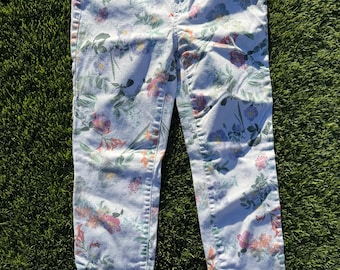 BUFFALO DAVID BITTON White Floral Hi-Rise Ankle Skinny Women’s 6/28 Y2K Cute