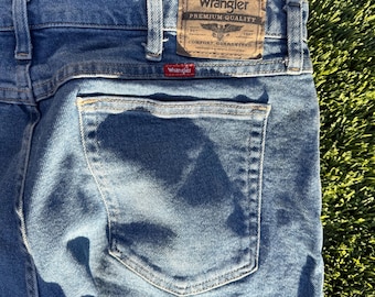 Vintage Wranglers Mens 36x32 Blue Work Straight Leg Jeans Work Pants Denim- Good Y2K