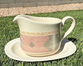 Corning By Corelle MIRAGE Gravy Boat W/Underplate 81-TY Rare Pattern Set Vintage