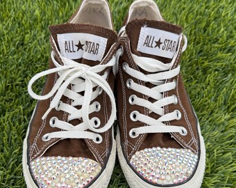 Converse Chuck Taylor All Star Shoes Mens 5 Womens 6.5 Low Rhinestone Bejeweled