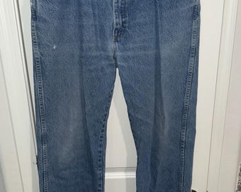 Vintage mens wranglers straight fit distresses 36x34 cowboy jeans pants Smoke free home