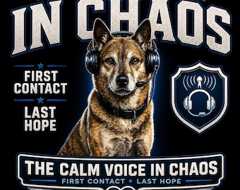 Camiseta de perro de operador del 911, regalo para operador de emergencias, camiseta de socorrista, prenda "La voz tranquila en el caos", camiseta de operador de despacho