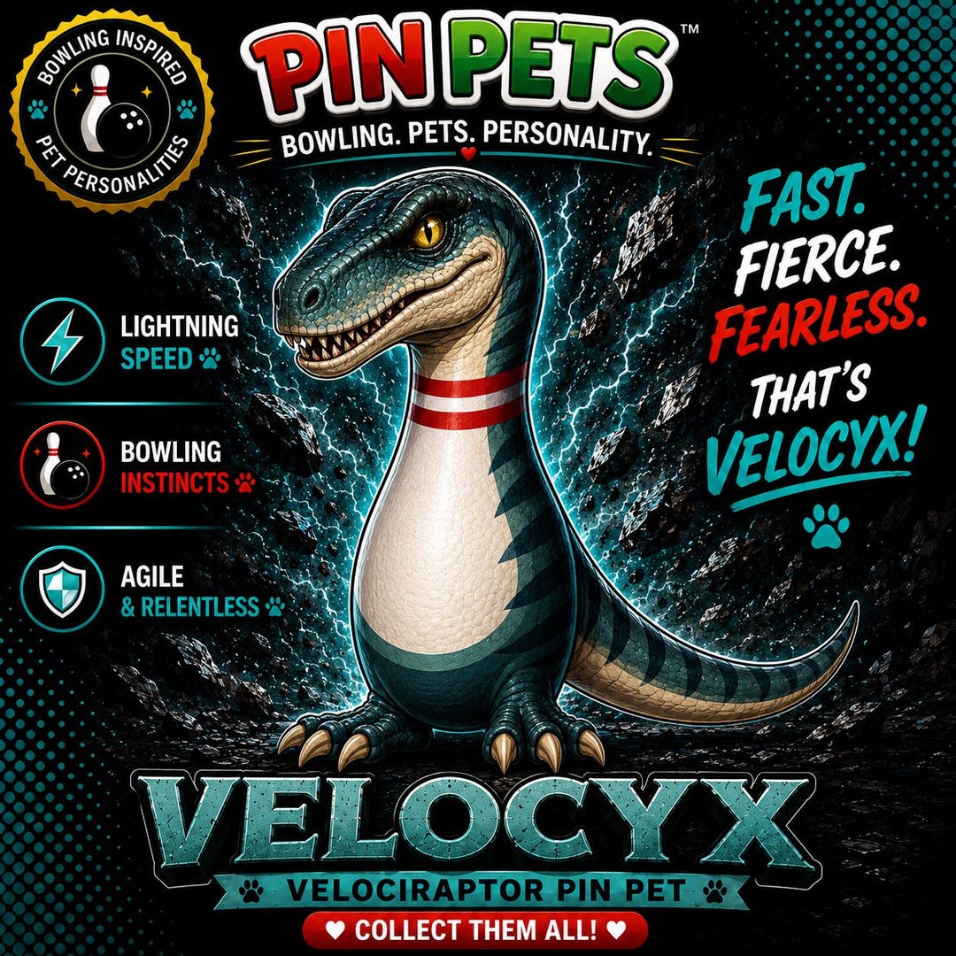 VELOCYX Velociraptor Pin Pet Shirt | Dinosaur Bowling Shirt for Kids ...