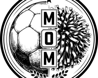 Football Cheer Mom SVG PNG | Game Day Cut File | T-Shirt Design Instant Download