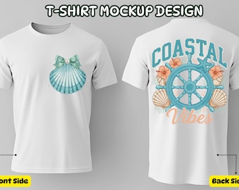 Summer Beach PNG | Ocean Vibes Anchor Floral Front Back Design | Coastal Sublimation Download