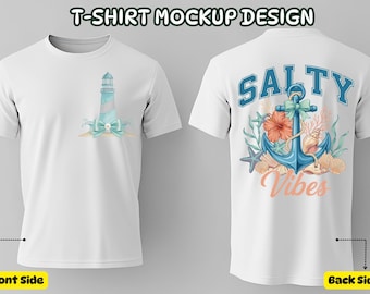 Coastal Vacation Shirt PNG | Anchor Floral Front Back Beach Design | Summer Sublimation Download