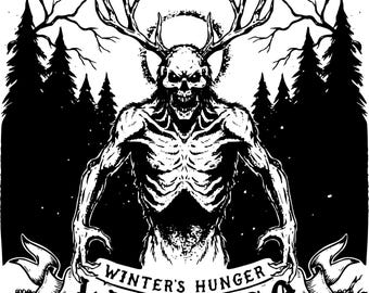 Wendigo SVG PNG | Winter's Hunger Skeleton Creature | Horror Forest Cut File