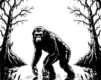 Bigfoot SVG PNG | Sasquatch Yeti Design | T-Shirt Sublimation Print File