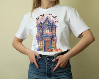 Halloween PNG | Books and Spells Haunted Shop Design | Spooky Season Sublimation Shirt