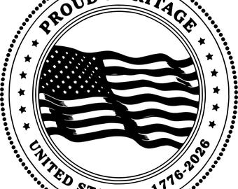 Proud Heritage USA 250th Anniversary PNG | American Flag 1776-2026 Sublimation Design