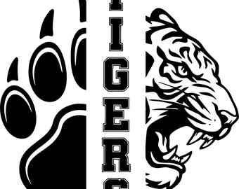 Tigers Mascot SVG PNG, Team Logo Design, Game Day Cut File