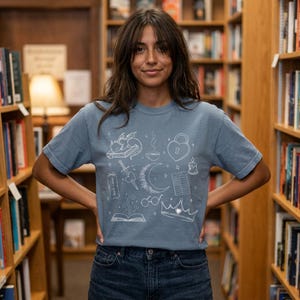 Comfort Colors ファンタジー読者シャツ、読書好きのロマンティックTシャツ