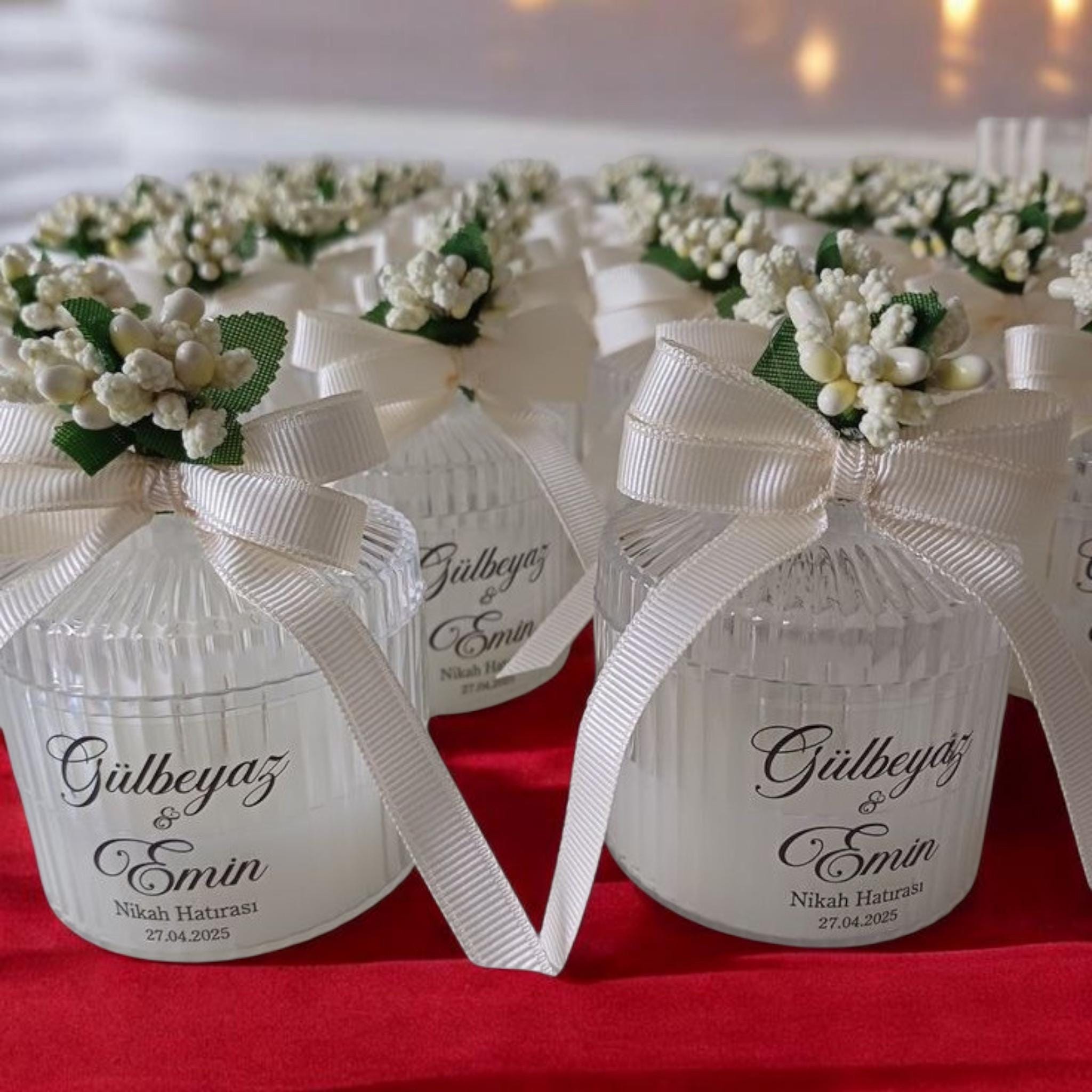 Personalized Wedding Candle Favors White Scented Soy Candles - Etsy