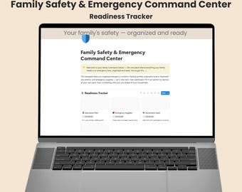 Family Safety Notion Template | Emergency Command Center | Household Preparedness Organizer for Moms