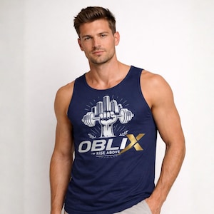 OBLIX Men’s Gym Tank Top, Workout Stringer, Bodybuilding Sleeveless Shirt, Fitness Training Muscle Tank, Athletic Gymwear