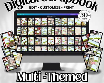 Canva Scrapbook Templates Bundle, 50+ Editable Photo Album Pages (Digital Download)
