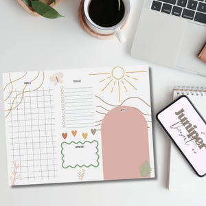 Boho - Pink, Daily Notepad, 8.5 x 11 in., 25 - 50 pages