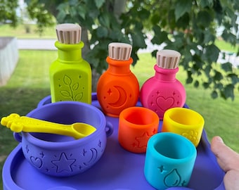 Kids Potion Play Set – Magical Pretend Play Witch Kit, Cauldron, Potion Bottles & Cups, Halloween Gift for Kids